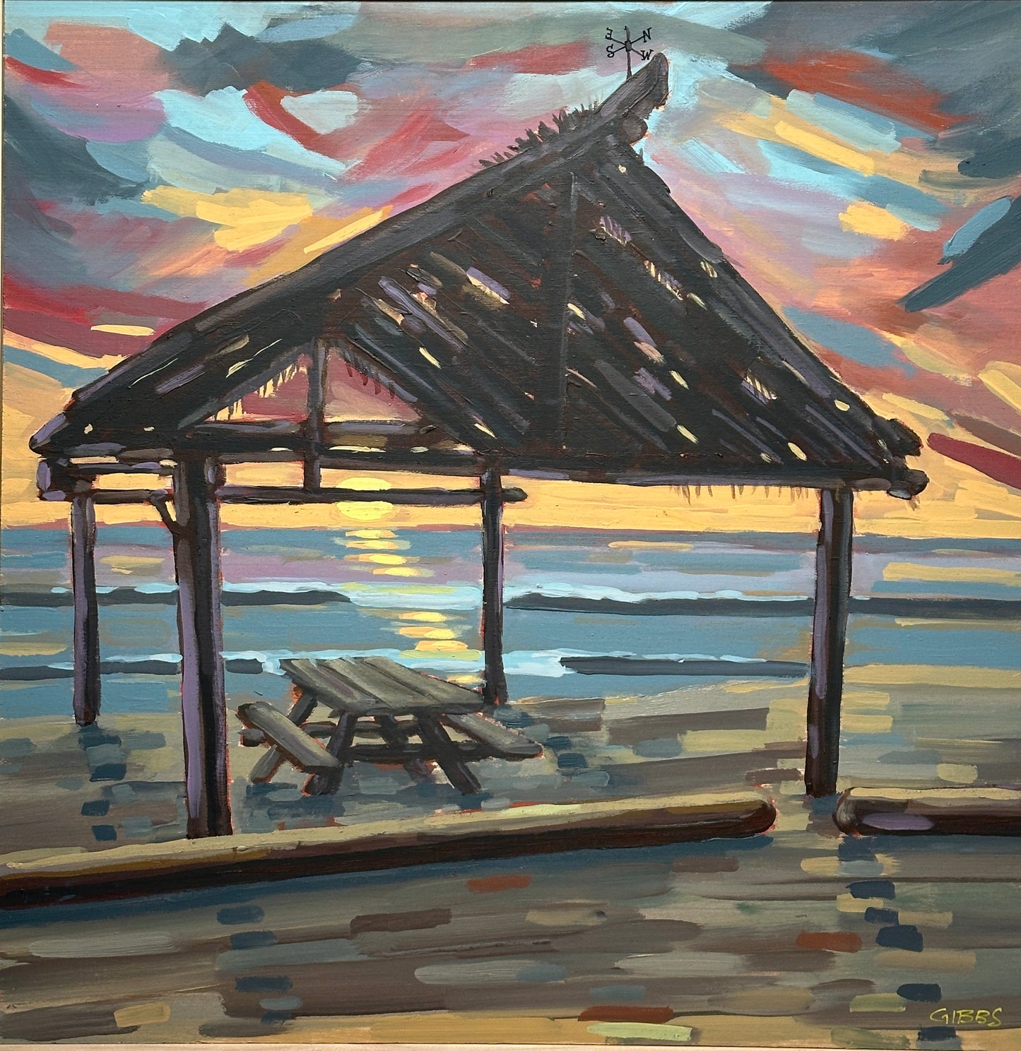 San O Shack - Surf Art ( 24 x 24 Original )
