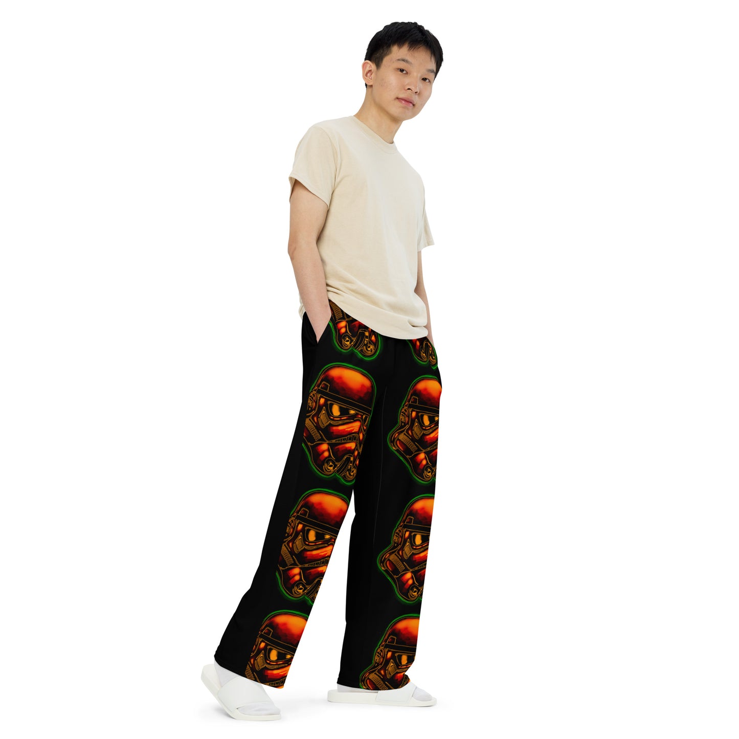 Neon Trooper Rasta All-over print unisex wide-leg pants