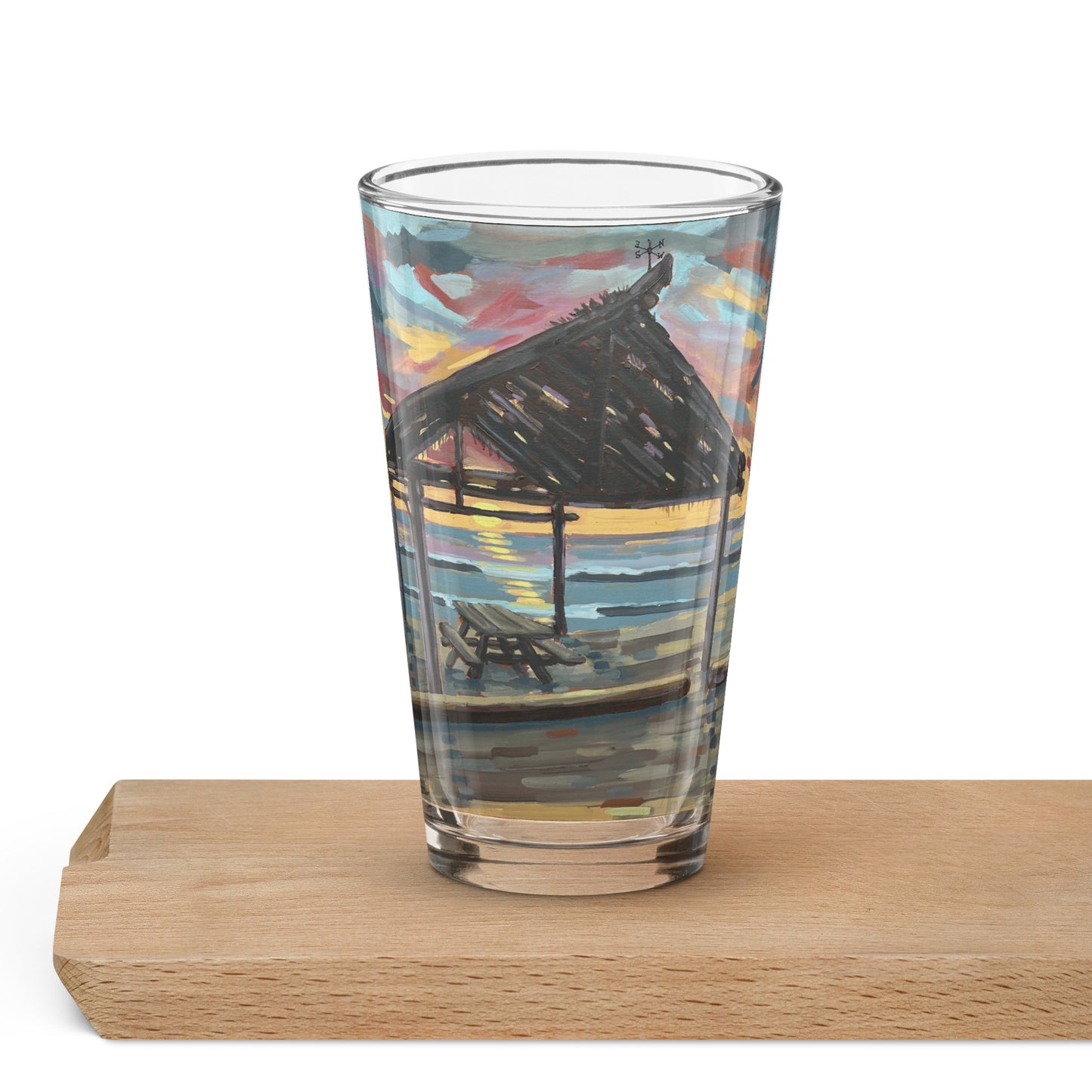 San O shack Shaker pint glass
