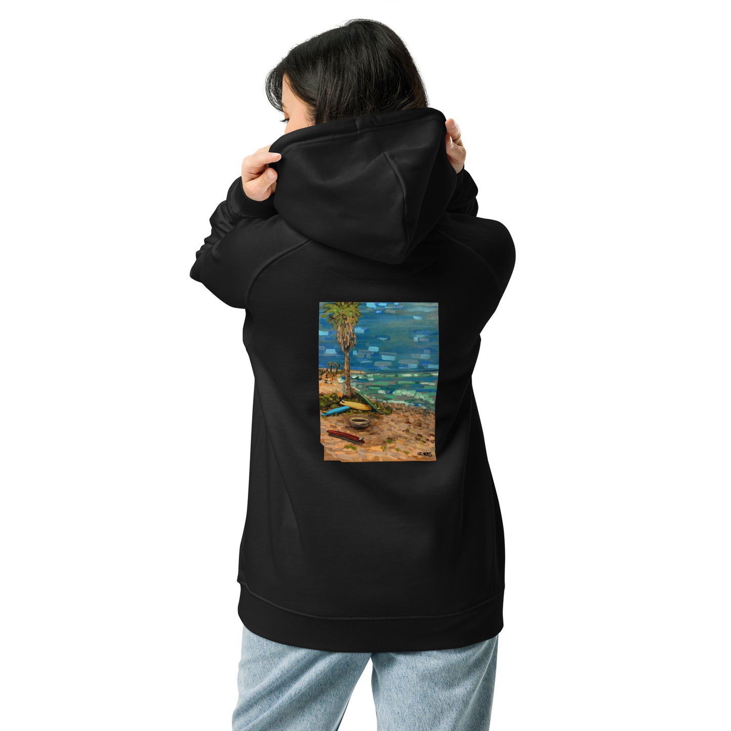 Surf Sano Unisex eco raglan hoodie