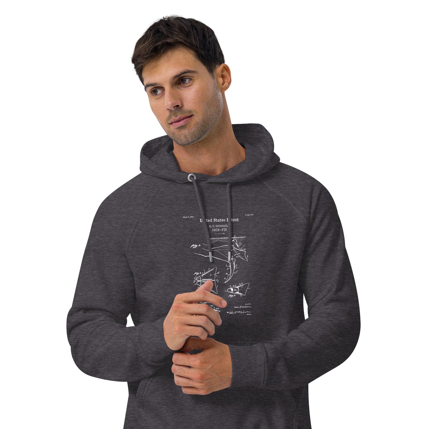 Swim Fin Unisex eco raglan hoodie