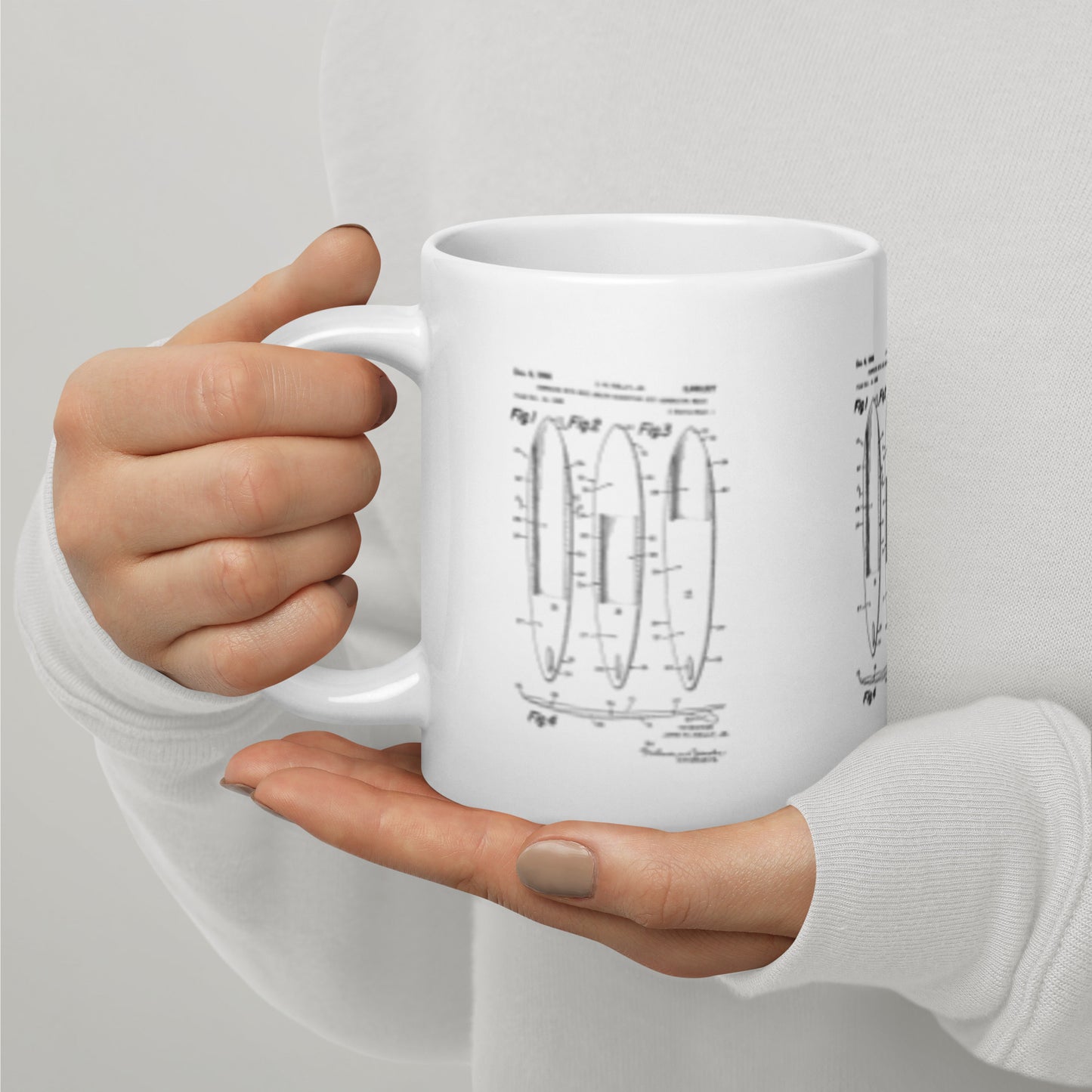 White glossy mug