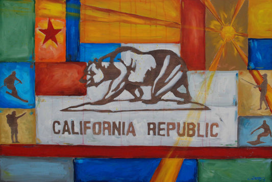 Bear Flag - Mountain and Sea