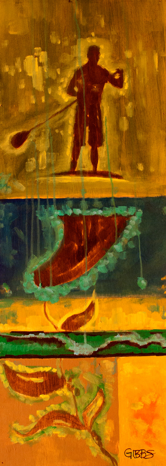 Stand up paddler and kelp
