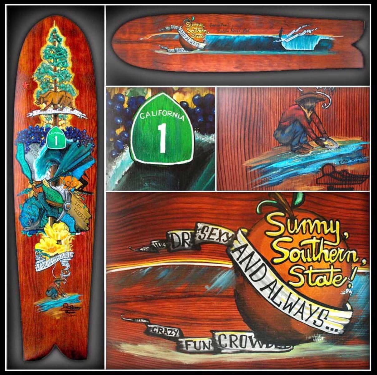 California Dreaming Painted Surfboard