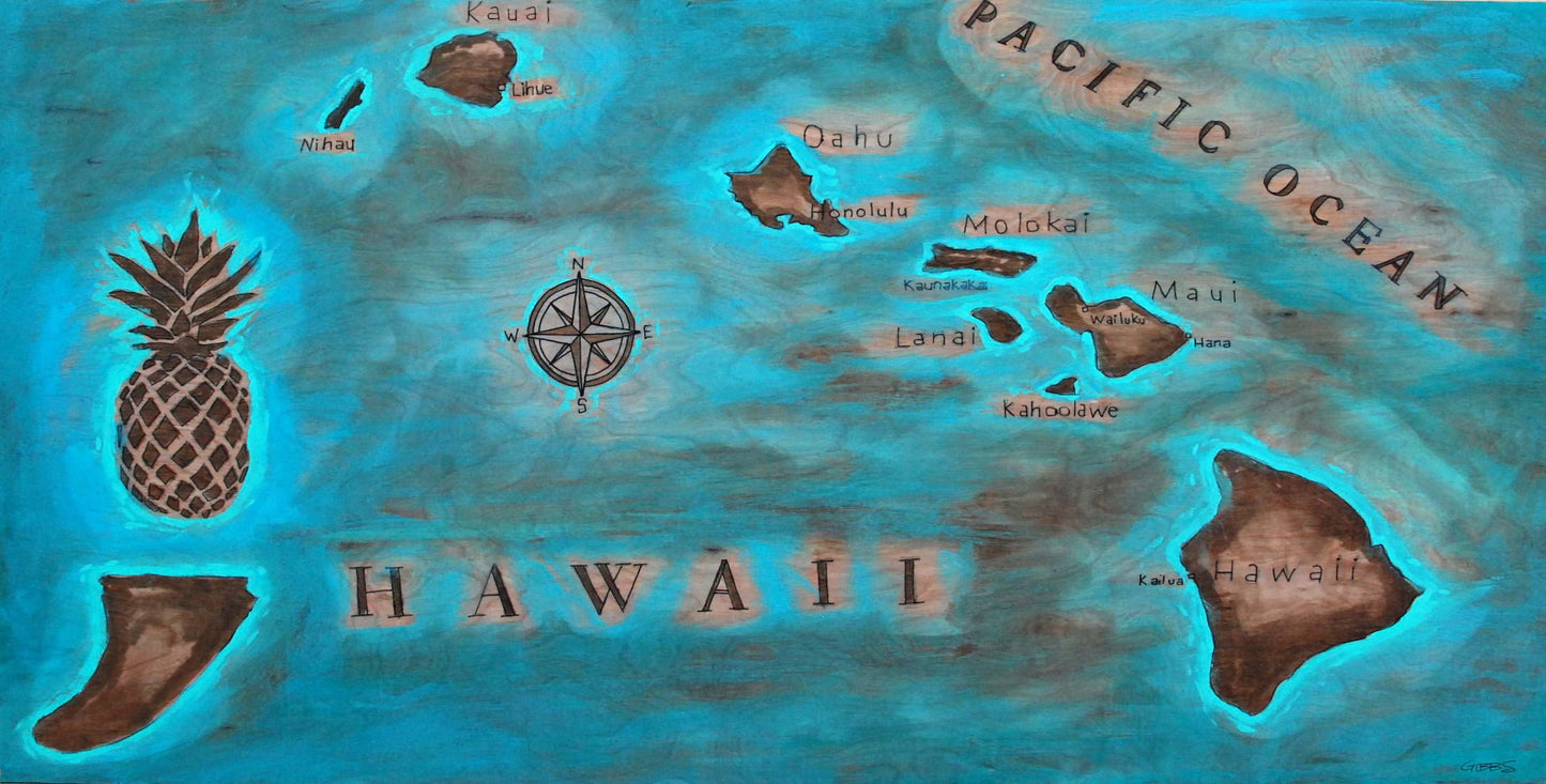 Hawaiian Vintage Map