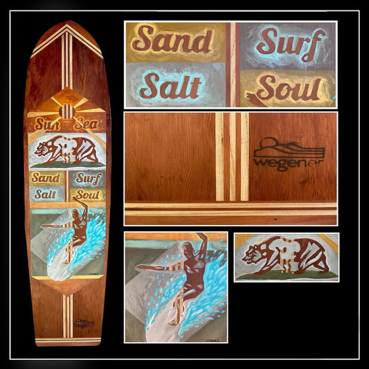 Sun Sea Surf and Soul Painted Surfboard